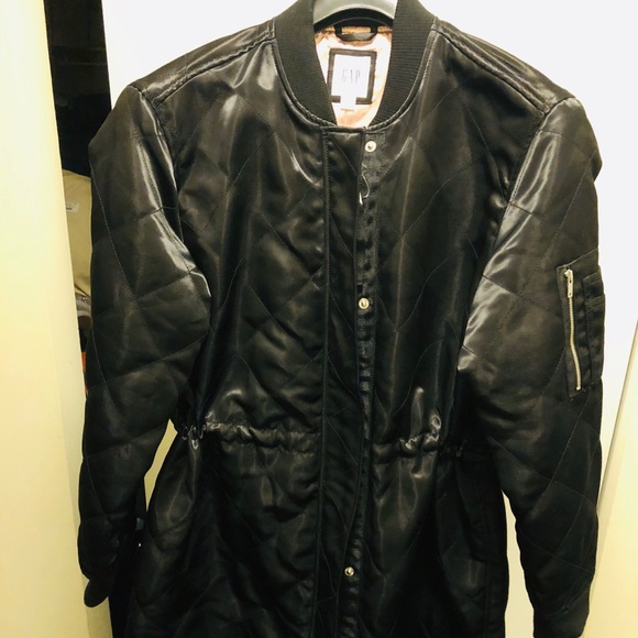 Oversized Quilted Satin Puffer Bomber Jacket black Pink White color